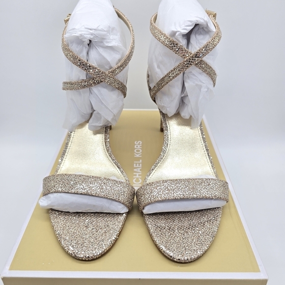 Michael Kors Sparkling Gold Strappy Sandals - Picture 5 of 6